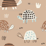 a drawing of a turtle and a turtle on a pink background