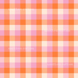 The image is a repeating pattern of pink and orange squares, creating a checkered or plaid effect.