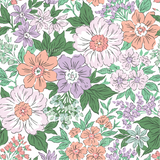 a flower pattern with many different colors