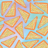 a pattern of orange and blue triangles on a blue background