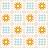 a pattern of sun on a white background