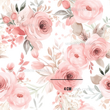 a white background with pink flowers and leaves