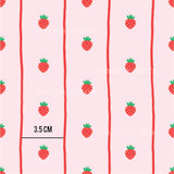 a pattern of strawberries on a pink background