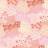 a pink and brown floral pattern on a pink background