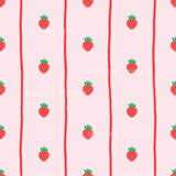 a pattern of strawberries on a pink background