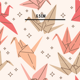 a pattern of origami birds on a white background