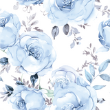a watercolor painting of blue roses on a white background