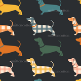a group of dogs that are on a black background