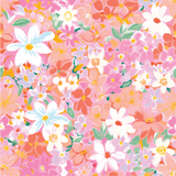 a pink flowered background with white and pink flowers