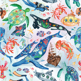 a painting of a group of sea animals