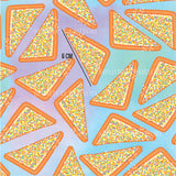 a pattern of orange and blue triangles