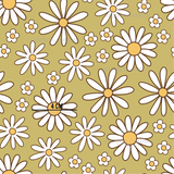 a yellow and white flower pattern with numbers on it