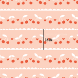 a wallpaper with cherries and hearts on it