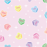 a pink background with hearts and words on it