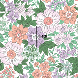 a white background with a bunch of flowers on it