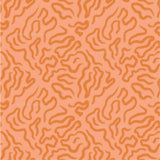 a red and orange pattern with a white background