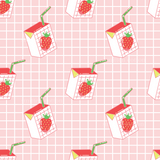 a pattern with strawberries and a strawberry on it