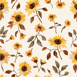 a painting of sunflowers on a white background