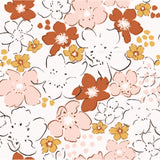 a pattern of flowers on a white background
