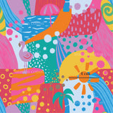 a drawing of a beach scene with an umbrella