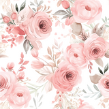 a white background with pink flowers and leaves