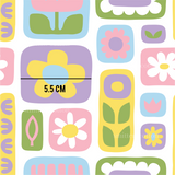 a drawing of a flower pattern on a white background