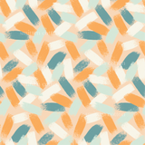 a pattern of orange, blue, and white shapes