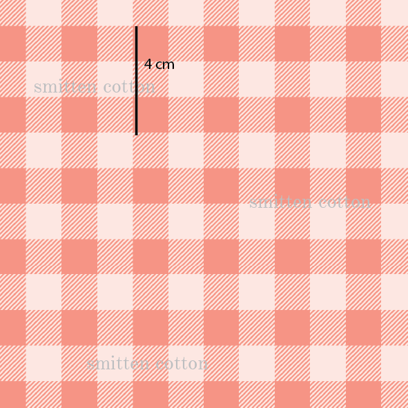 Peach Gingham (Pre Order 27 Aug 3 Sept) Smitten Cotton Fabric Company