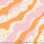 a pink, orange, and green abstract pattern