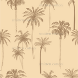 a wallpaper with palm trees on a beige background