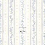 a repeating pattern of blue and white lines and dots, creating a visually appealing and symmetrical design. The pattern is composed of vertical lines and dots, and the image is approximately 2.5 centimeters in width.