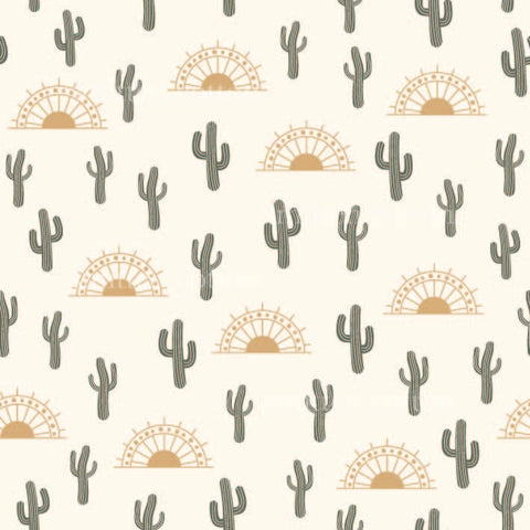 a cactus pattern on a white background