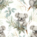 a watercolor painting of a koala bear on a tree branch