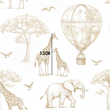 a drawing of a giraffe and a giraffe standing next to a