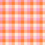 The image is a repeating pattern of pink and orange squares, creating a checkered or plaid effect.