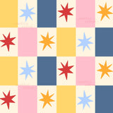 The image is a colorful and vibrant collage of various star shapes in different colors and sizes, arranged in a grid-like pattern.