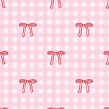 a pattern of red bows on a pink background