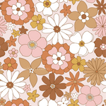 a bunch of flowers on a pink background