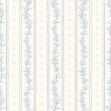 a repeating pattern of blue and white vertical lines with small dots or circles along the edges, creating a rhythmic and visually appealing design.