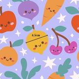 a variety of colorful fruits and vegetables, including apples, oranges, and carrots, arranged in a playful and whimsical manner.