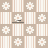 The image is a pattern of square tiles with white flowers on them. The pattern is composed of a grid of squares, each containing a white flower. The image is described as a 4 cm by 4 cm square, indicating the size of the pattern.