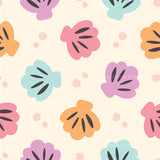 a colorful flower pattern on a white background