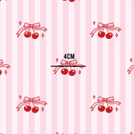 a pattern of cherries on a pink background