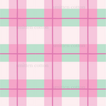 a pink and green checkered pattern with white squares