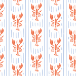 a pattern of a lobster on a white background