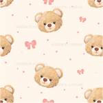 a brown teddy bear with a pink bow on a white background