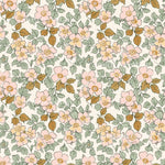 The image is a repeating pattern of pink flowers with green leaves, creating a visually appealing and harmonious design.