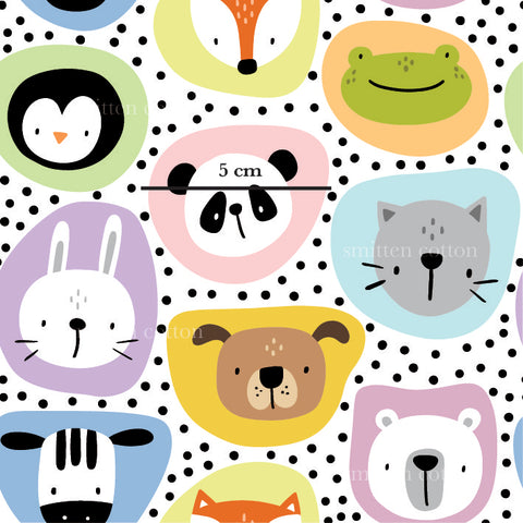 a pattern of different animals on a white background