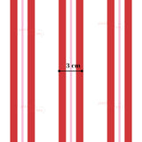 a repeating pattern of red and white vertical stripes, with a black line indicating the width of the stripes.