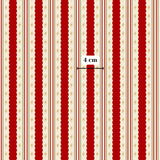 a repeating pattern of red and white stripes with gold stars. The pattern is composed of vertical stripes, and the image includes a small text box indicating the width of the pattern, which is 4 cm.